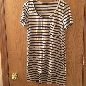 White Shirt with blue stripes